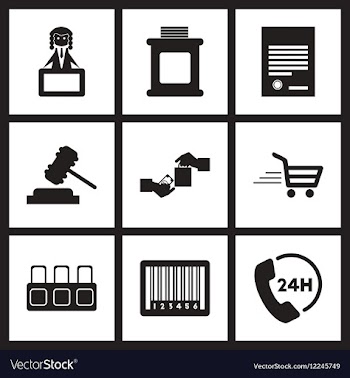 Concept flat icons in black and white judging vector image