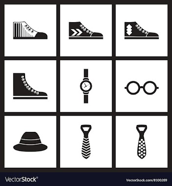 Concept flat icons in black and white Men vector image