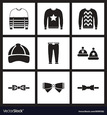 Concept flat icons in black and white men wear vector image