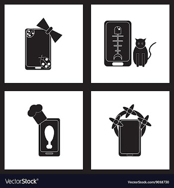 Concept flat icons in black and white mobile vector image