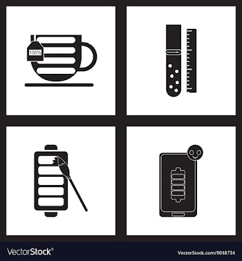 Concept flat icons in black and white mobile vector image