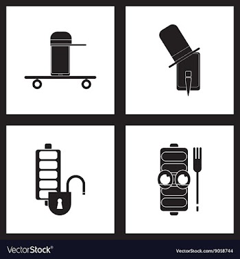 Concept flat icons in black and white mobile vector image