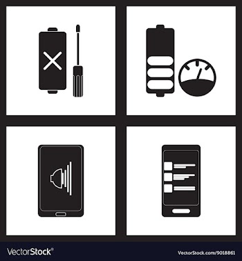 Concept flat icons in black and white mobile vector image