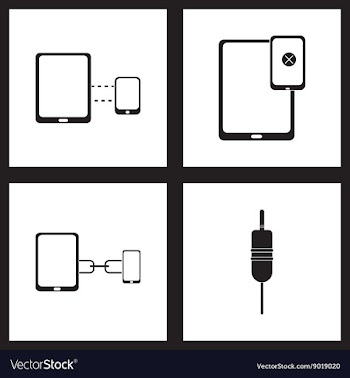 Concept flat icons in black and white mobile vector image