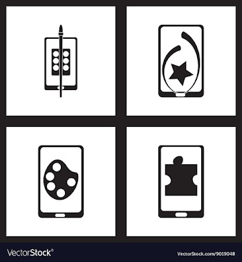 Concept flat icons in black and white mobile vector image