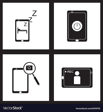 Concept flat icons in black and white mobile vector image
