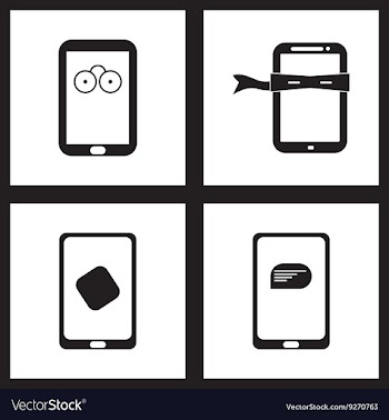 Concept flat icons in black and white mobile vector image