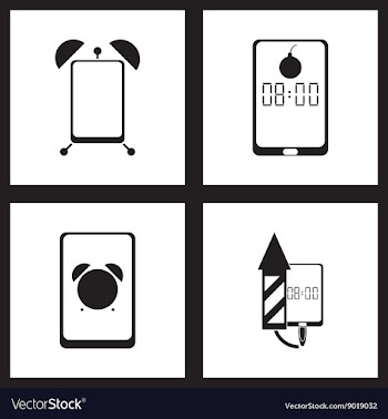 Concept flat icons in black and white smartphone vector image