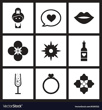Concept flat icons in black and white Woman Day vector image