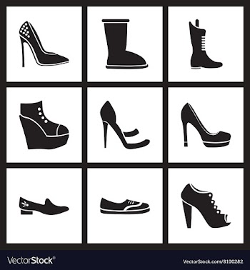Concept flat icons in black and white women shoes vector image