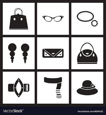 Concept flat icons in black and white women vector image