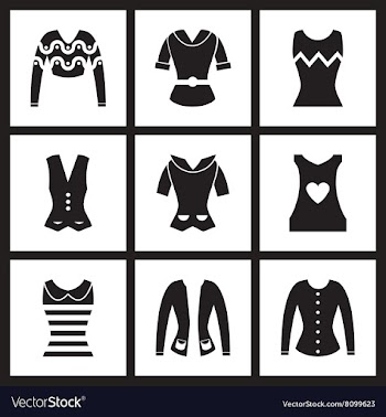 Concept flat icons in black and white women vector image