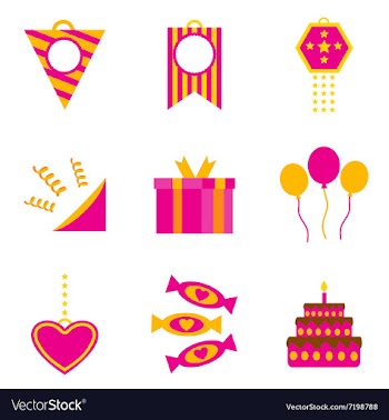 Concept flat icons on white background celebration vector image