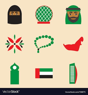 Concept flat icons on white background United Arab vector image