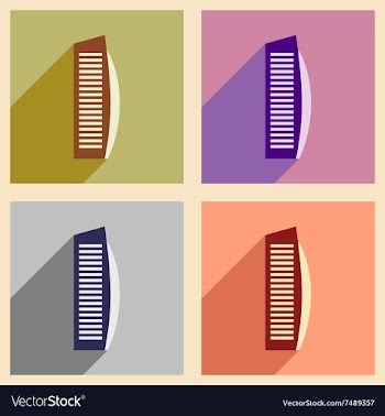 Concept flat icons with long shadow Arab hotel vector image