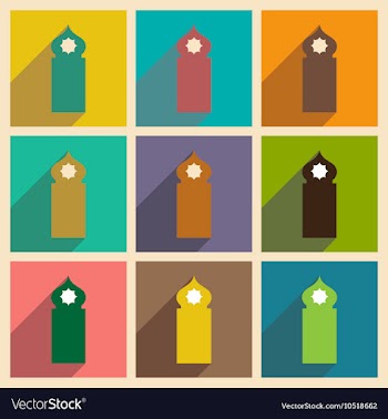 Concept flat icons with long shadow Arab tower vector image