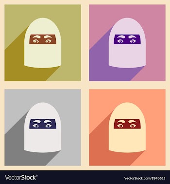 Concept flat icons with long shadow Arab woman vector image