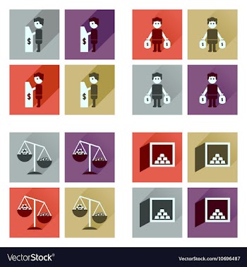 Concept flat icons with long shadow banking vector image