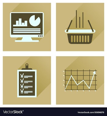 Concept flat icons with long shadow banking vector image
