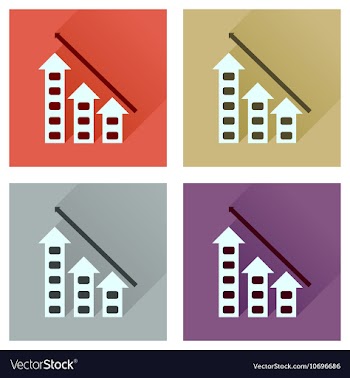 Concept flat icons with long shadow banking vector image