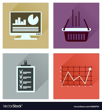 Concept flat icons with long shadow banking vector image
