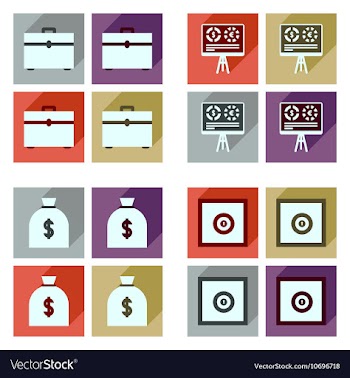 Concept flat icons with long shadow banking vector image
