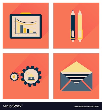Concept flat icons with long shadow banking vector image