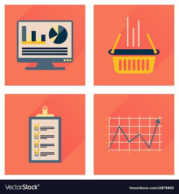 Concept flat icons with long shadow banking vector image