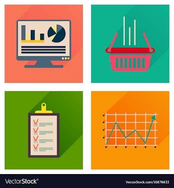 Concept flat icons with long shadow banking vector image