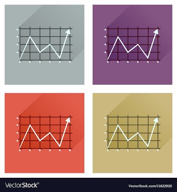 Concept flat icons with long shadow banking vector image