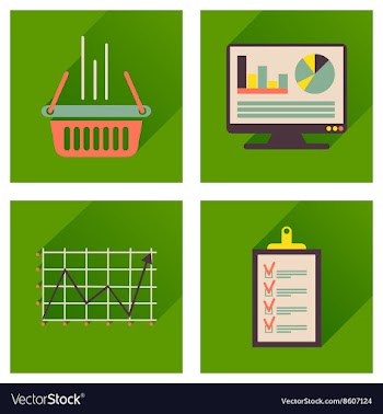 Concept flat icons with long shadow banking vector image