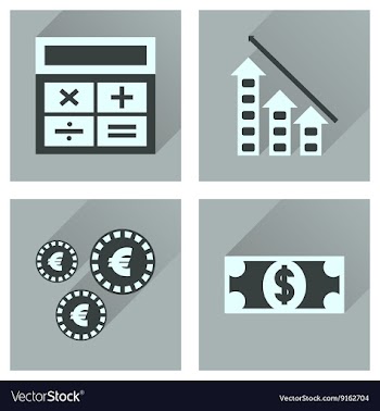Concept flat icons with long shadow banking vector image