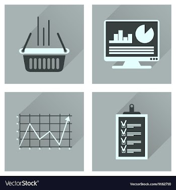 Concept flat icons with long shadow banking vector image