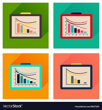 Concept flat icons with long shadow business vector image