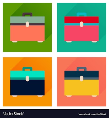 Concept flat icons with long shadow case vector image