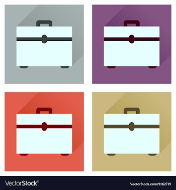 Concept flat icons with long shadow case vector image