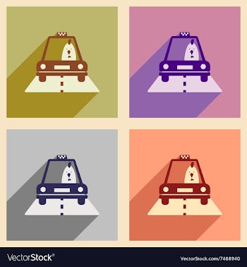 Concept flat icons with long shadow cock cartoon vector image