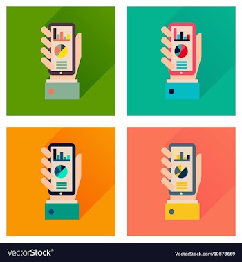 Concept flat icons with long shadow economic vector image