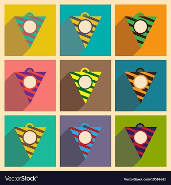 Concept flat icons with long shadow festive vector image