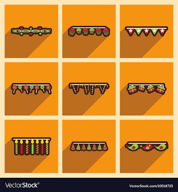 Concept flat icons with long shadow festive vector image