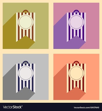 Concept flat icons with long shadow festive vector image