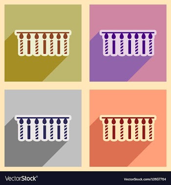 Concept flat icons with long shadow festive vector image