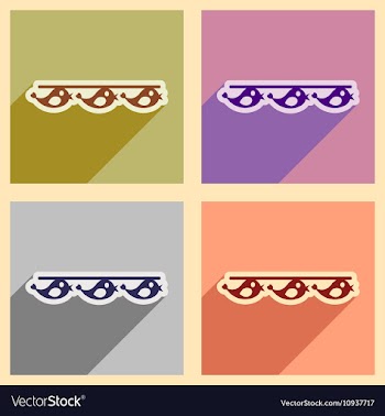 Concept flat icons with long shadow festive vector image