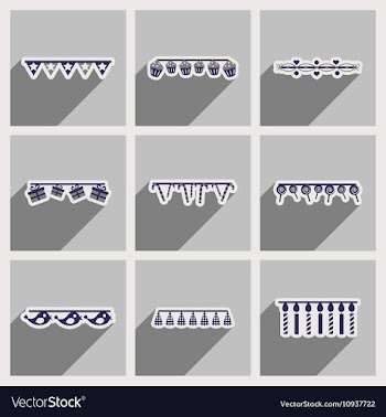 Concept flat icons with long shadow festive vector image