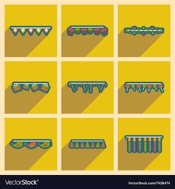 Concept flat icons with long shadow festive vector image