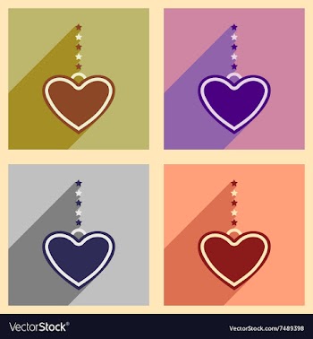 Concept flat icons with long shadow festive vector image