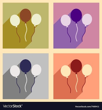Concept flat icons with long shadow festive vector image