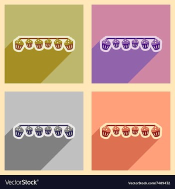 Concept flat icons with long shadow festive vector image