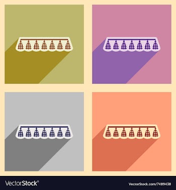 Concept flat icons with long shadow festive vector image