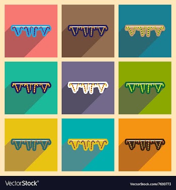 Concept flat icons with long shadow festive vector image